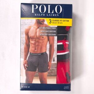 POLO RALPH LAUREN Men’s 3‎ PACK Classic Fit Cotton Boxer Briefs S,M,L